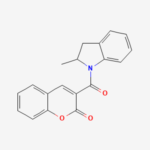 molecular formula C19H15NO3 B2819384 3-(2-甲基-2,3-二氢-1H-吲哚-1-甲酰)-2H-色满-2-酮 CAS No. 326867-22-5
