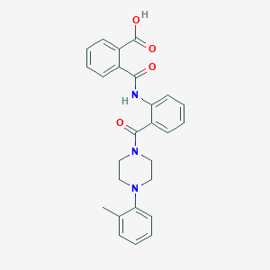 molecular formula C26H25N3O4 B281939 2-[(2-{[4-(2-Methylphenyl)-1-piperazinyl]carbonyl}anilino)carbonyl]benzoic acid 