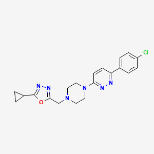 2-[[4-[6-(4-Chlorophenyl)pyridazin-3-yl]piperazin-1-yl]methyl]-5-cyclopropyl-1,3,4-oxadiazole