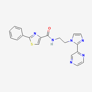 2-phenyl-N-(2-(2-(pyrazin-2-yl)-1H-imidazol-1-yl)ethyl)thiazole-4-carboxamide