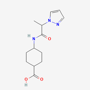 molecular formula C13H19N3O3 B2819402 4-[2-(1H-pyrazol-1-yl)propanamido]cyclohexane-1-carboxylic acid CAS No. 1178436-08-2