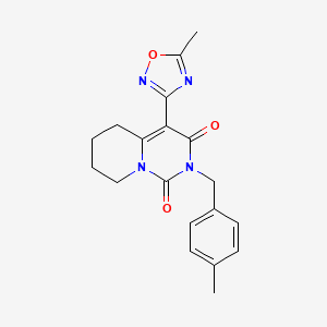 molecular formula C19H20N4O3 B2819405 2-(4-methylbenzyl)-4-(5-methyl-1,2,4-oxadiazol-3-yl)-5,6,7,8-tetrahydro-1H-pyrido[1,2-c]pyrimidine-1,3(2H)-dione CAS No. 1775349-44-4