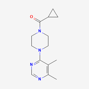 molecular formula C14H20N4O B2819409 4-(4-Cyclopropanecarbonylpiperazin-1-yl)-5,6-dimethylpyrimidine CAS No. 2034511-46-9