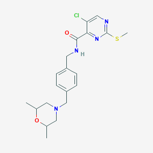 5-chloro-N-({4-[(2,6-dimethylmorpholin-4-yl)methyl]phenyl}methyl)-2-(methylsulfanyl)pyrimidine-4-carboxamide