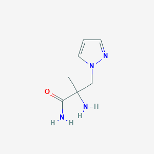 molecular formula C7H12N4O B2819420 2-amino-2-methyl-3-(1H-pyrazol-1-yl)propanamide CAS No. 1249366-88-8