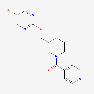 molecular formula C16H17BrN4O2 B2819423 [3-[(5-Bromopyrimidin-2-yl)oxymethyl]piperidin-1-yl]-pyridin-4-ylmethanone CAS No. 2380034-07-9