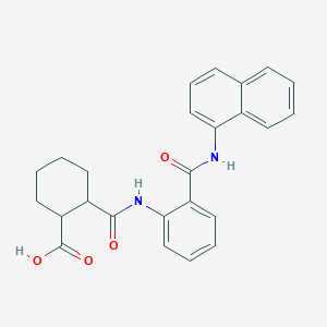 molecular formula C25H24N2O4 B281944 2-[[2-(Naphthalen-1-ylcarbamoyl)phenyl]carbamoyl]cyclohexane-1-carboxylic acid 