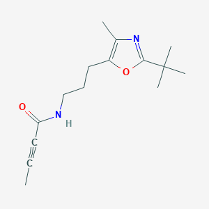 molecular formula C15H22N2O2 B2819449 N-[3-(2-Tert-butyl-4-methyl-1,3-oxazol-5-yl)propyl]but-2-ynamide CAS No. 2411299-92-6