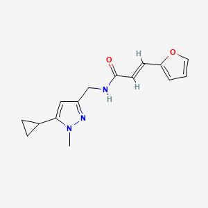 (E)-N-((5-cyclopropyl-1-methyl-1H-pyrazol-3-yl)methyl)-3-(furan-2-yl)acrylamide