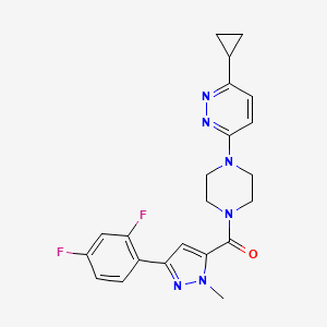 (4-(6-cyclopropylpyridazin-3-yl)piperazin-1-yl)(3-(2,4-difluorophenyl)-1-methyl-1H-pyrazol-5-yl)methanone