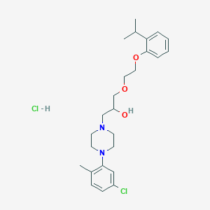 molecular formula C25H36Cl2N2O3 B2819480 1-(4-(5-氯-2-甲基苯基)哌嗪-1-基)-3-(2-(2-异丙基苯氧基)乙氧基)丙醇盐酸盐 CAS No. 1327510-65-5