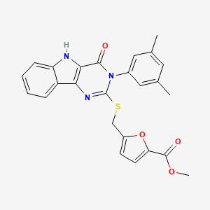 methyl 5-(((3-(3,5-dimethylphenyl)-4-oxo-4,5-dihydro-3H-pyrimido[5,4-b]indol-2-yl)thio)methyl)furan-2-carboxylate