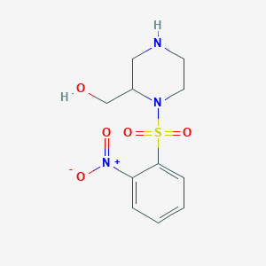 molecular formula C11H15N3O5S B2819499 [1-(2-Nitrophenyl)sulfonylpiperazin-2-yl]methanol CAS No. 2138562-83-9
