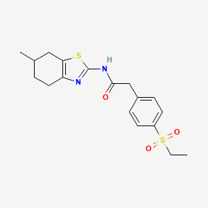 molecular formula C18H22N2O3S2 B2819503 2-(4-(乙基磺酰)苯基)-N-(6-甲基-4,5,6,7-四氢苯并[d]噻唑-2-基)乙酰胺 CAS No. 941931-45-9