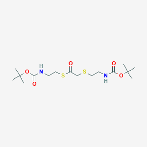 molecular formula C16H30N2O5S2 B2819507 tert-butyl N-[2-({2-[(2-{[(tert-butoxy)carbonyl]amino}ethyl)sulfanyl]acetyl}sulfanyl)ethyl]carbamate CAS No. 2374758-12-8