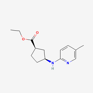molecular formula C14H20N2O2 B2819508 Ethyl (1R,3S)-3-[(5-methylpyridin-2-yl)amino]cyclopentane-1-carboxylate CAS No. 2248319-68-6