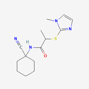 molecular formula C14H20N4OS B2819513 N-(1-cyanocyclohexyl)-2-[(1-methyl-1H-imidazol-2-yl)sulfanyl]propanamide CAS No. 876866-86-3