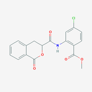 molecular formula C18H14ClNO5 B2819519 methyl 4-chloro-2-{[(1-oxo-3,4-dihydro-1H-isochromen-3-yl)carbonyl]amino}benzoate CAS No. 868154-31-8