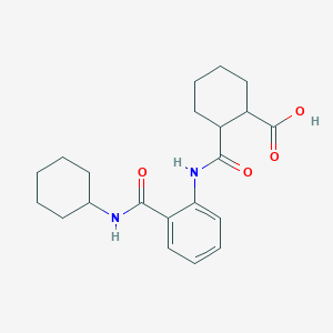 molecular formula C21H28N2O4 B281952 2-({2-[(Cyclohexylamino)carbonyl]anilino}carbonyl)cyclohexanecarboxylic acid 