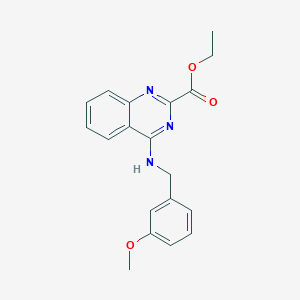 molecular formula C19H19N3O3 B2819521 Ethyl 4-{[(3-methoxyphenyl)methyl]amino}quinazoline-2-carboxylate CAS No. 866155-31-9