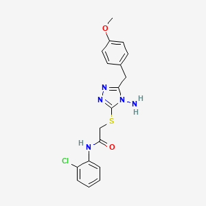 molecular formula C18H18ClN5O2S B2819527 2-((4-amino-5-(4-methoxybenzyl)-4H-1,2,4-triazol-3-yl)thio)-N-(2-chlorophenyl)acetamide CAS No. 899965-34-5