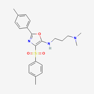molecular formula C22H27N3O3S B2819530 N1,N1-二甲基-N3-(2-(对甲苯基)-4-对甲苯基氧代噁唑-5-基)丙烷-1,3-二胺 CAS No. 862741-91-1