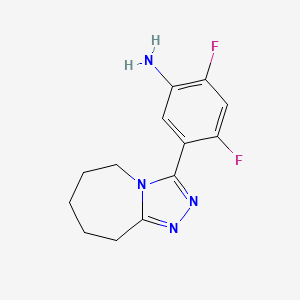 molecular formula C13H14F2N4 B2819531 2,4-二氟-5-{5H,6H,7H,8H,9H-[1,2,4]三唑并[4,3-a]氮杂环庚-3-基}苯胺 CAS No. 941166-01-4