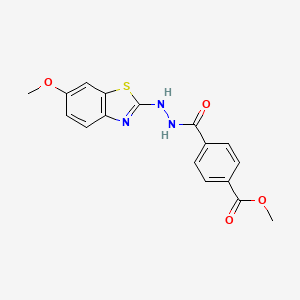 molecular formula C17H15N3O4S B2819557 甲基 4-(2-(6-甲氧基苯并[d]噻唑-2-基)肼基甲酰)苯甲酸酯 CAS No. 851979-83-4