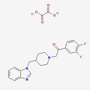 molecular formula C23H23F2N3O5 B2819562 2-(4-((1H-苯并[d]咪唑-1-基)甲基哌啶-1-基)-1-(3,4-二氟苯基)乙酮 草酸盐 CAS No. 1351662-08-2
