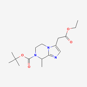 tert-butyl 3-(2-ethoxy-2-oxoethyl)-8-methyl-5,6-dihydroimidazo[1,2-a]pyrazine-7(8H)-carboxylate