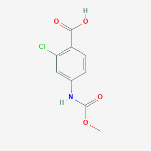 molecular formula C9H8ClNO4 B2819565 2-氯-4-[(甲氧羰基)氨基]苯甲酸 CAS No. 37653-89-7