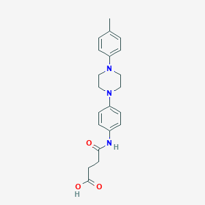 molecular formula C21H25N3O3 B281957 4-{4-[4-(4-Methylphenyl)-1-piperazinyl]anilino}-4-oxobutanoic acid 