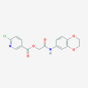 molecular formula C16H13ClN2O5 B2819584 [2-(2,3-Dihydro-1,4-benzodioxin-6-ylamino)-2-oxoethyl] 6-chloropyridine-3-carboxylate CAS No. 475415-63-5