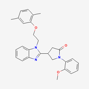 molecular formula C28H29N3O3 B2819596 4-{1-[2-(2,5-二甲基苯氧基)乙基]-1H-苯并咪唑-2-基}-1-(2-甲氧基苯基)吡咯烷-2-酮 CAS No. 912897-68-8