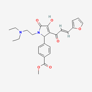 molecular formula C25H28N2O6 B2819602 (E)-methyl 4-(1-(2-(diethylamino)ethyl)-3-(3-(furan-2-yl)acryloyl)-4-hydroxy-5-oxo-2,5-dihydro-1H-pyrrol-2-yl)benzoate CAS No. 883250-69-9