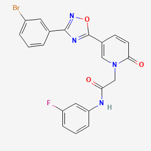 2-(5-(3-(3-bromophenyl)-1,2,4-oxadiazol-5-yl)-2-oxopyridin-1(2H)-yl)-N-(3-fluorophenyl)acetamide