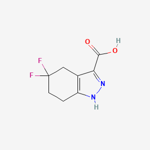 molecular formula C8H8F2N2O2 B2819615 5,5-Difluoro-1,4,6,7-tetrahydroindazole-3-carboxylic acid CAS No. 1780733-00-7
