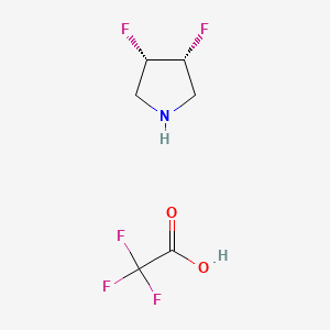 molecular formula C6H8F5NO2 B2819627 3,4-Difluoropyrrolidine, trifluoroacetic acid, cis CAS No. 1864003-24-6