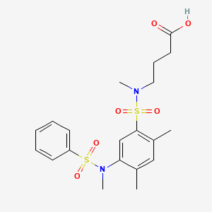 molecular formula C20H26N2O6S2 B2819643 4-(N,2,4-trimethyl-5-(N-methylphenylsulfonamido)phenylsulfonamido)butanoic acid CAS No. 900137-31-7