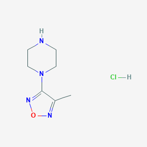 molecular formula C7H13ClN4O B2819645 1-(4-甲基-1,2,5-噁二唑-3-基)哌嗪盐酸盐 CAS No. 843608-98-0