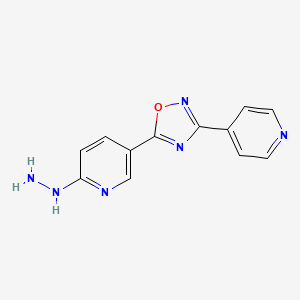 molecular formula C12H10N6O B2819646 2-Hydrazinyl-5-[3-(pyridin-4-yl)-1,2,4-oxadiazol-5-yl]pyridine CAS No. 2415455-21-7
