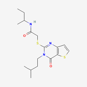 molecular formula C17H25N3O2S2 B2819647 N-butan-2-yl-2-[3-(3-methylbutyl)-4-oxothieno[3,2-d]pyrimidin-2-yl]sulfanylacetamide CAS No. 440329-87-3
