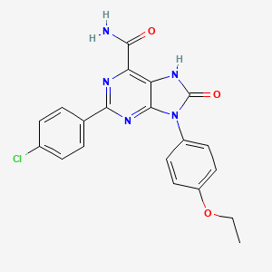 molecular formula C20H16ClN5O3 B2819652 2-(4-chlorophenyl)-9-(4-ethoxyphenyl)-8-oxo-8,9-dihydro-7H-purine-6-carboxamide CAS No. 898446-65-6