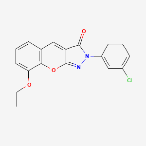 molecular formula C18H13ClN2O3 B2819653 2-(3-chlorophenyl)-8-ethoxychromeno[2,3-c]pyrazol-3(2H)-one CAS No. 954107-28-9