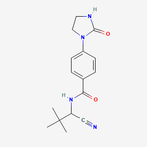 molecular formula C16H20N4O2 B2819654 N-(1-Cyano-2,2-dimethylpropyl)-4-(2-oxoimidazolidin-1-yl)benzamide CAS No. 2261044-69-1