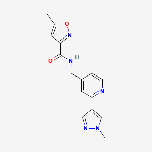 molecular formula C15H15N5O2 B2819666 5-methyl-N-((2-(1-methyl-1H-pyrazol-4-yl)pyridin-4-yl)methyl)isoxazole-3-carboxamide CAS No. 2034227-63-7