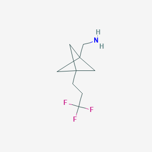 molecular formula C9H14F3N B2819670 [3-(3,3,3-Trifluoropropyl)-1-bicyclo[1.1.1]pentanyl]methanamine CAS No. 2287316-11-2