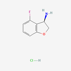 molecular formula C8H9ClFNO B2819673 (3R)-4-Fluoro-2,3-dihydrobenzo[B]furan-3-ylamine hydrochloride CAS No. 2102410-88-6