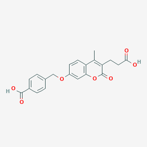 4-({[3-(2-carboxyethyl)-4-methyl-2-oxo-2H-chromen-7-yl]oxy}methyl)benzoic acid