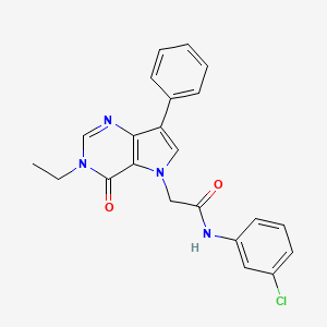 molecular formula C22H19ClN4O2 B2819678 N-(3-chlorophenyl)-2-(3-ethyl-4-oxo-7-phenyl-3,4-dihydro-5H-pyrrolo[3,2-d]pyrimidin-5-yl)acetamide CAS No. 1251581-01-7